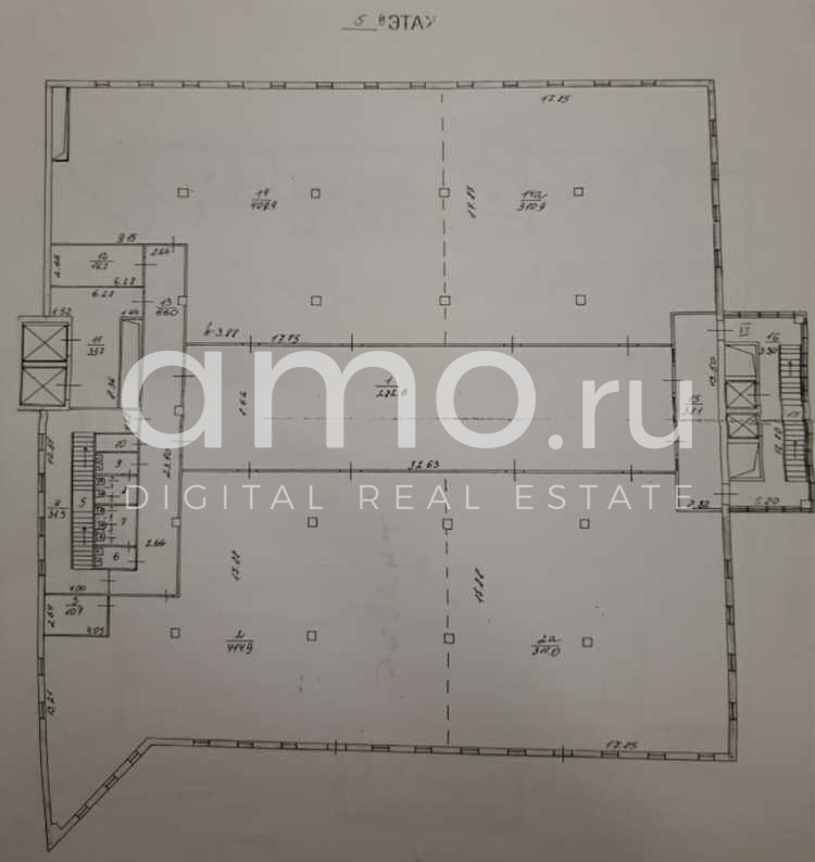 Планировка офиса 7807.8 м², 5 этаж, МФЦ «Гвоздь-2»